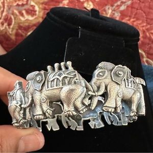 Oxidized bracelet german silver style antique bracelet elephant design